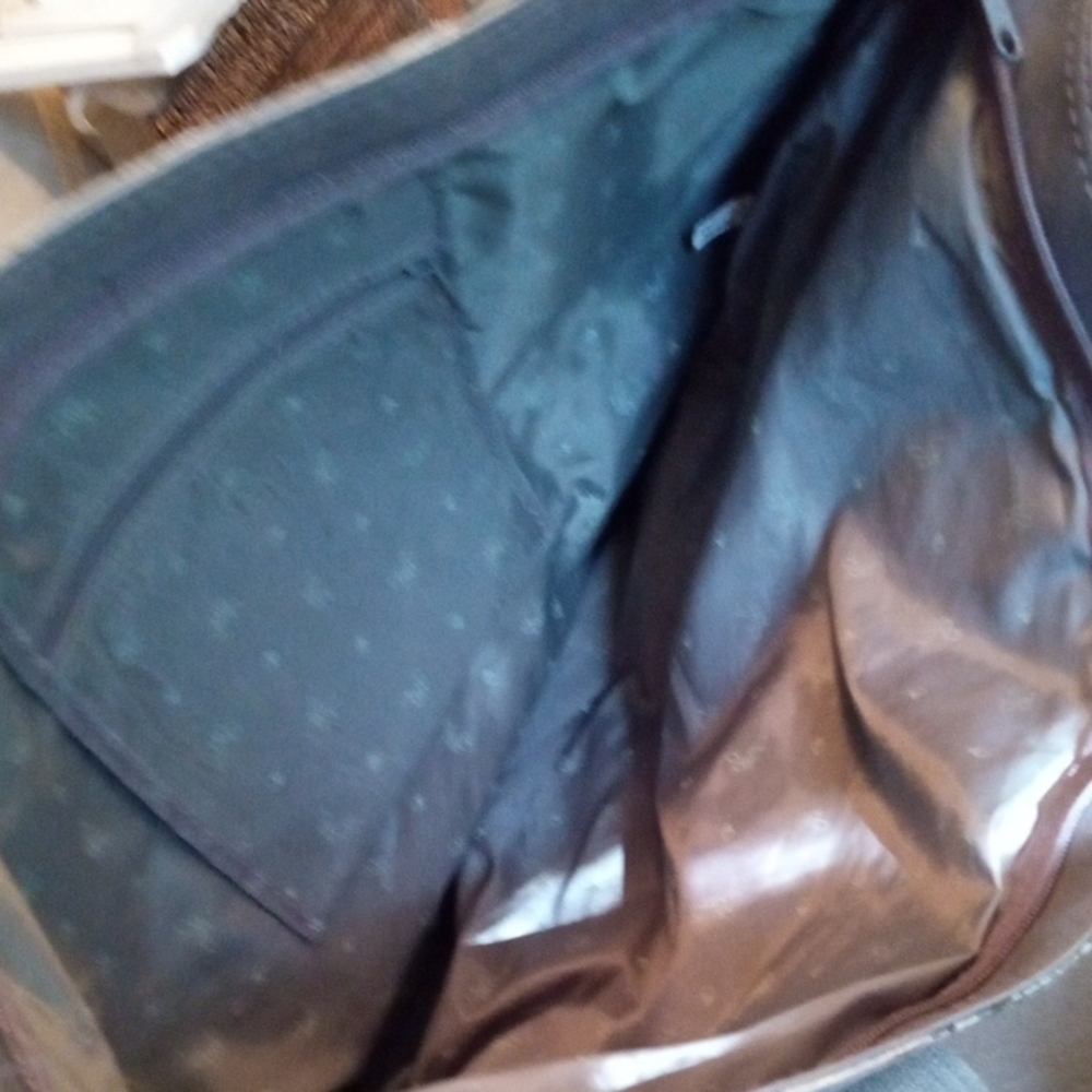 Diane Von Furstenberg Gray and Green Tote Bag with Floral Design - Picture 7 of 9